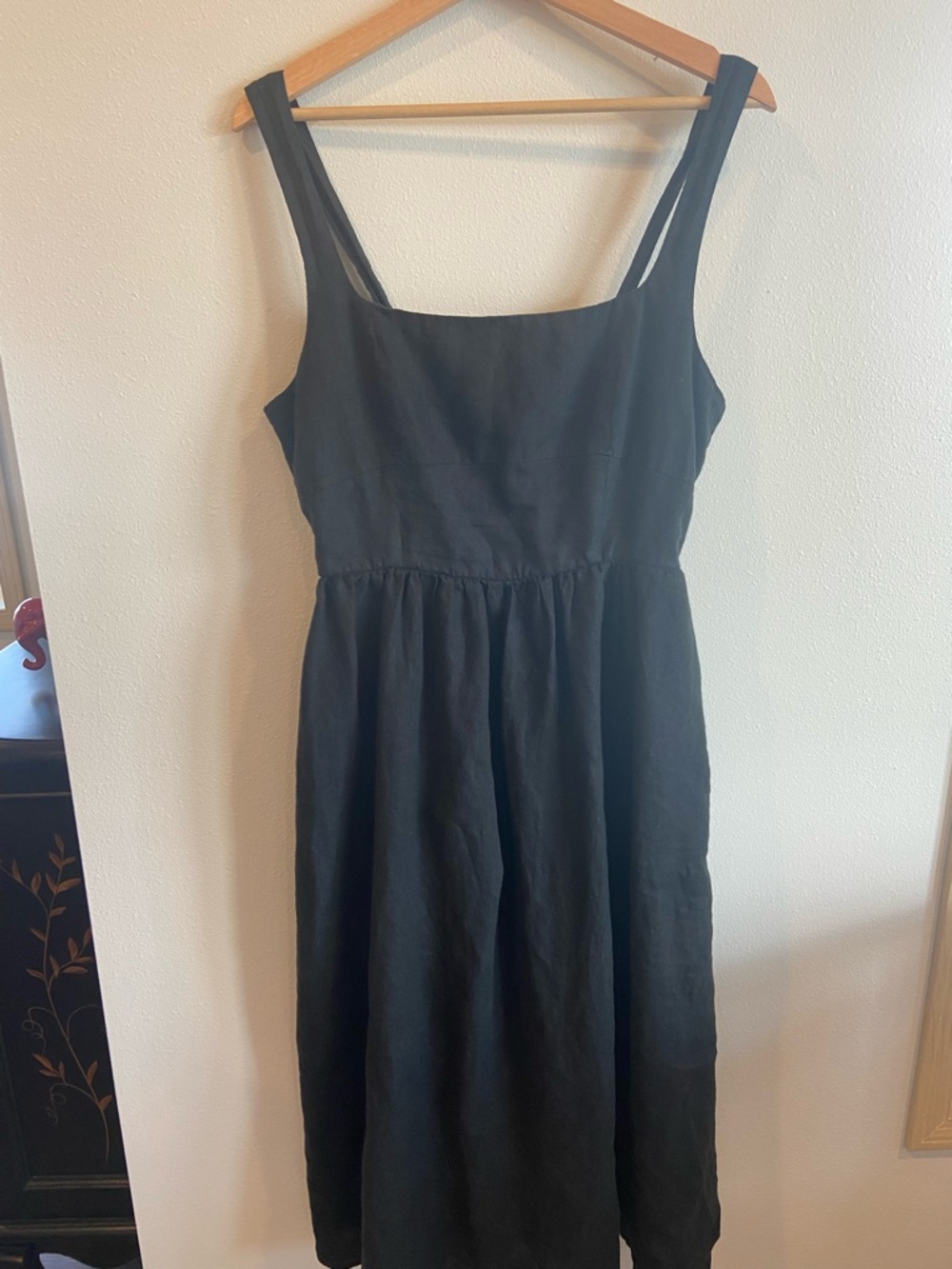 Quince Linen Fit and Flare midi dress